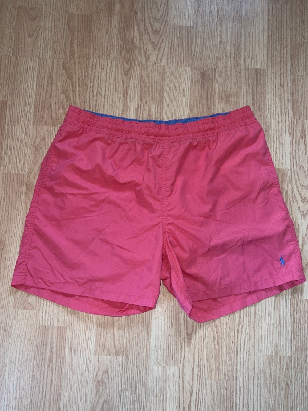Polo Ralph Lauren Light Red 5 Inch Inseam Lined Drawstring Waist Swim Trunks